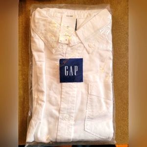 Gap Kids Boys Oxford short sleeve shirt white